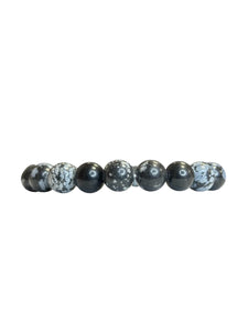 Snowflake Obsidian Mala
