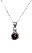 Gemstone Pendant with Chain Sterling Silver