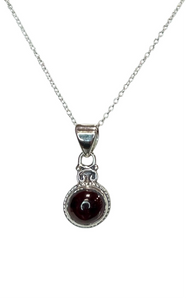 Gemstone Pendant with Chain Sterling Silver