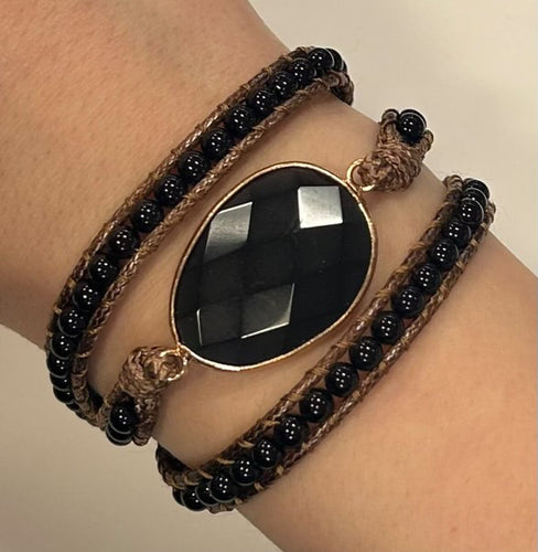 Black Obsidian Wrap Bracelet