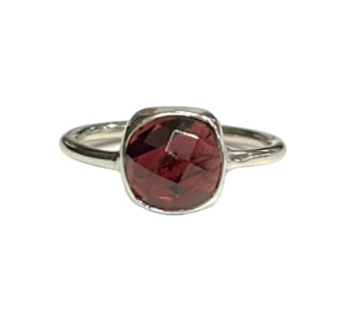Sadie Garnet Sterling Silver Ring
