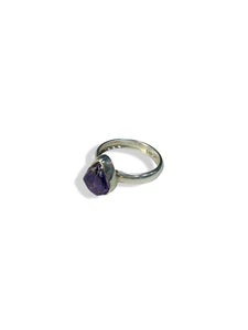 Raw Amethyst Sterling Silver Ring
