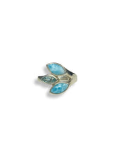 Larimar & Blue Topaz Trio Stack Sterling Silver Ring