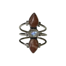 Riley Rhodochrosite and Moonstone Sterling Silver Ring