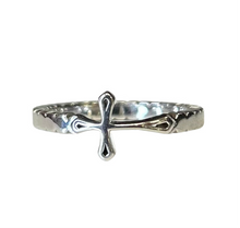 Slanted Cross Sterling Silver Ring