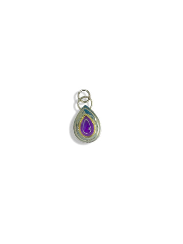 Amethyst Mixed Metal Sterling Silver Pendant