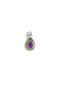 Amethyst Mixed Metal Sterling Silver Pendant