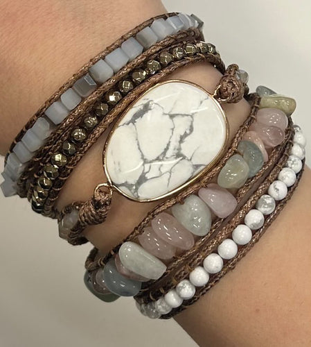 White Howlite Wrap Bracelet