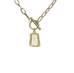 Mother of Pearl Rectangle Necklace