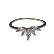 Rhinestone Gold Lotus Flower Ring