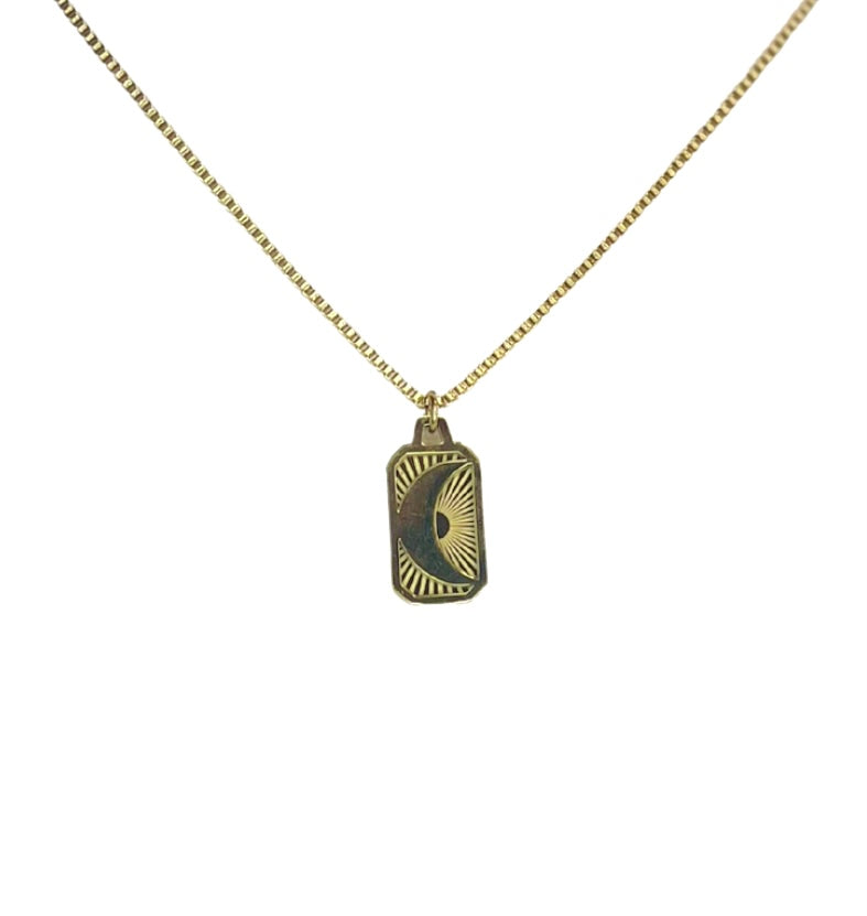 Moon Tag Necklace