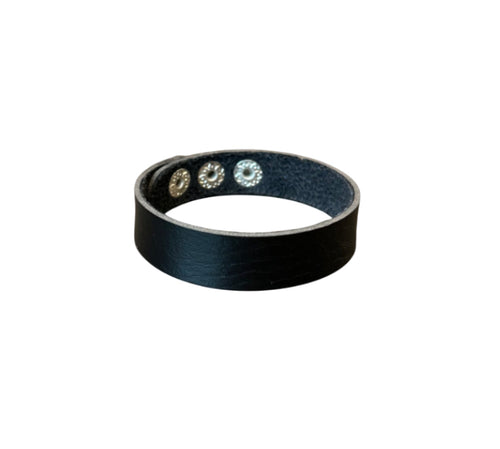 Men’s Thick Black Leather Bracelet