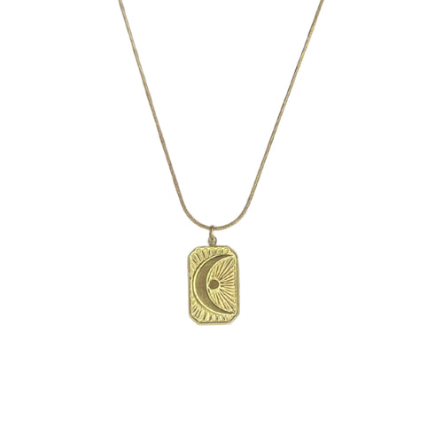 Large Moon Tag Necklace