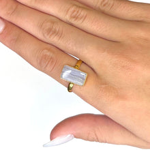 Blue Lace Agate Gold Sterling Silver Ring