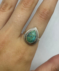 Natural turquoise Sterling silver ring