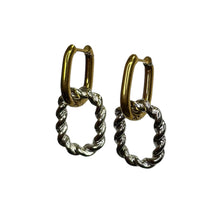 Mixed Metals Twist Drop Hoop