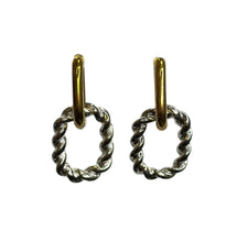 Mixed Metals Twist Drop Hoop