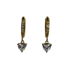 Shimmering Heart Drop Hoops