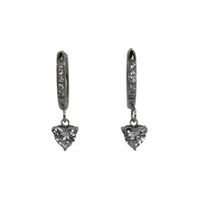 Shimmering Heart Drop Hoops