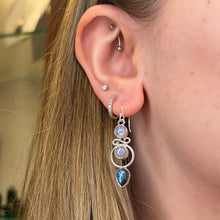 Harper Moonstone and Labradorite Sterling Silver Earrings