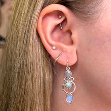 Harper Moonstone and Larimar Sterling Silver Earrings