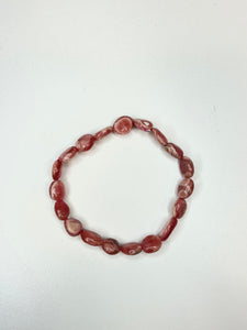 Rhodochrosite Flat Bead Mala