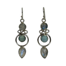 Harper Moonstone and Larimar Sterling Silver Earrings