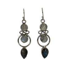 Harper Moonstone and Labradorite Sterling Silver Earrings