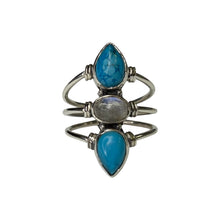 Riley Turquoise and Moonstone Sterling Silver Rings