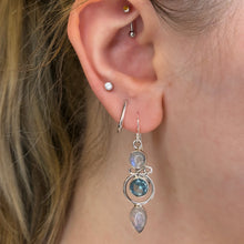 Harper Moonstone and Blue Topaz Sterling Silver Earrings