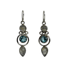Harper Moonstone and Blue Topaz Sterling Silver Earrings