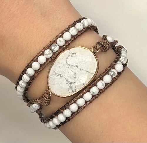 White Howlite Wrap Bracelet