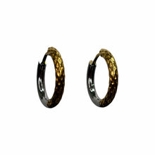 Mixed Metal Textured Hoop