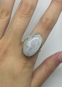 Oval moonstone Sterling silver ring