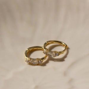 Sterling Silver Baguette Earrings