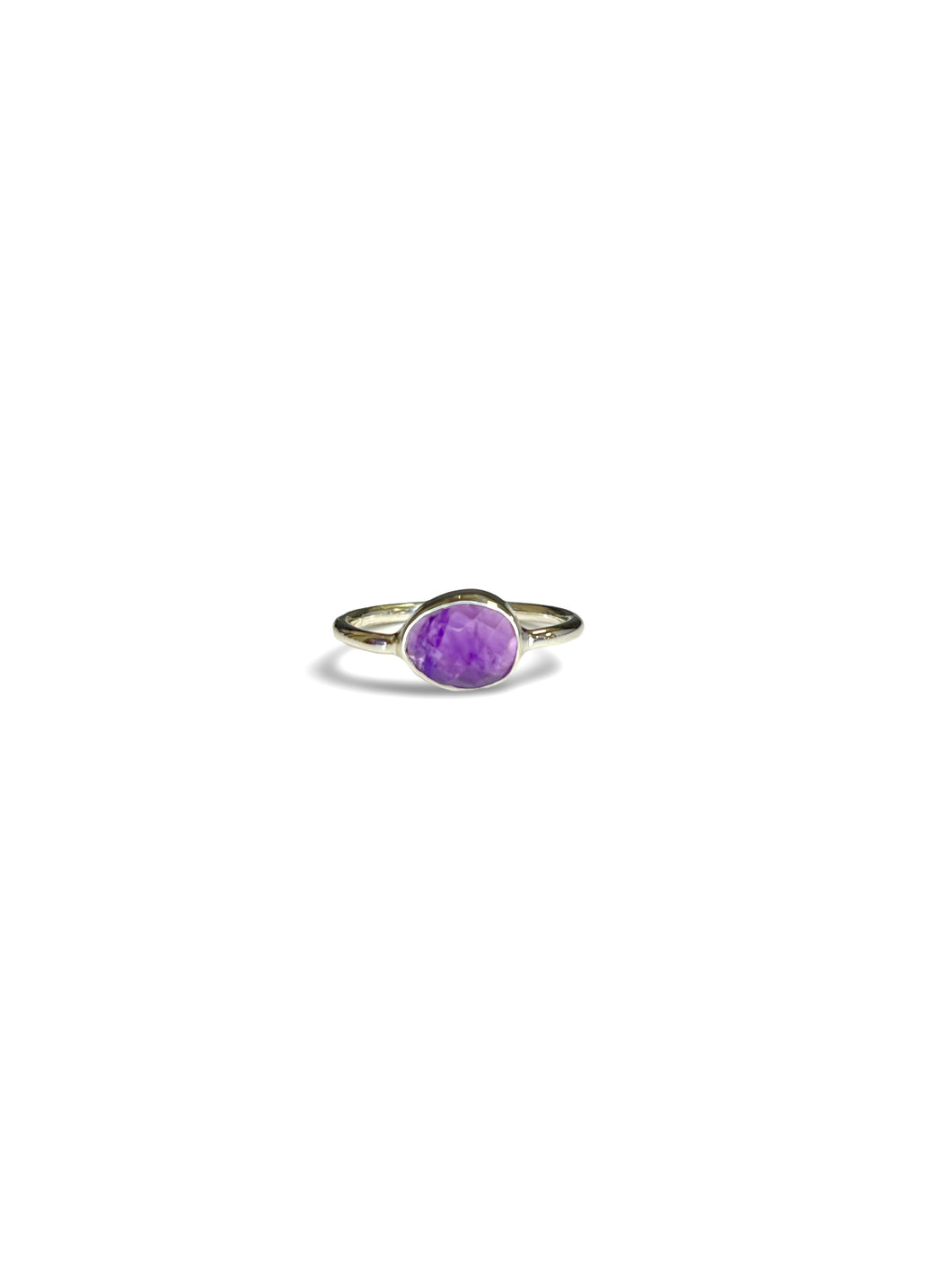 Amethyst Oval Sterling Silver Ring