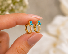 Aqua Rhinestone Feature Hoop