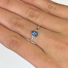 Smooth Minimalist Gemstone Sterling Silver Rings