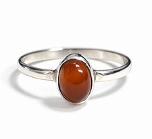 Smooth Minimalist Gemstone Sterling Silver Rings