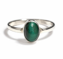 Smooth Minimalist Gemstone Sterling Silver Rings