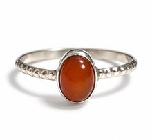 Textured Minimalist Gemstone Sterling Silver Rings