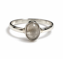 Smooth Minimalist Gemstone Sterling Silver Rings