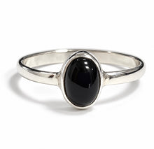 Smooth Minimalist Gemstone Sterling Silver Rings