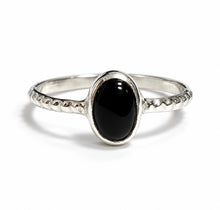 Textured Minimalist Gemstone Sterling Silver Rings