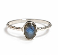 Textured Minimalist Gemstone Sterling Silver Rings