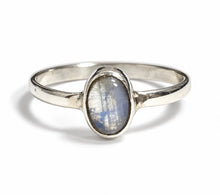 Smooth Minimalist Gemstone Sterling Silver Rings
