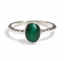 Textured Minimalist Gemstone Sterling Silver Rings