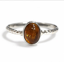 Textured Minimalist Gemstone Sterling Silver Rings
