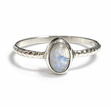 Textured Minimalist Gemstone Sterling Silver Rings