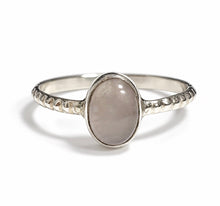 Textured Minimalist Gemstone Sterling Silver Rings
